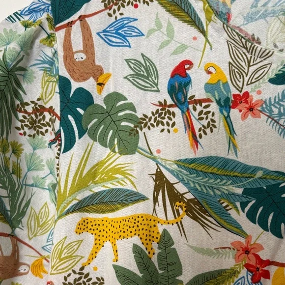 MELLODAY Green and White Tropical Midi Dress - Picture 8 of 11